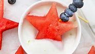 Watermelon Star Sparklers ( Lime Yogurt Fruit Dip!)