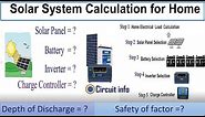 Solar System Calculation For Home / DOD/ Safety Factor l Solar System Calculation @CircuitInfo