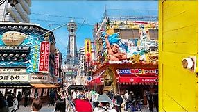 【4K Stroll】Shinsekai - Osaka - Japan / Retro Downtown Area With the Iconic Tsutenkaku Tower