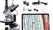 SWIFT Trinocular Compound Microscope SW350T,40X-2500X Magnification,Siedentopf Head,Research-Grade,Two-Layer Mechanical Stage,1.3mp Camera and Software Windows and Mac Compatible