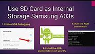 Samsung Galaxy A03s SD Card Internal Storage | How To Use SD Card as Internal Storage Samsung