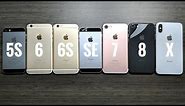 iPhone 5S vs iPhone 6 vs iPhone 6S vs iPhone SE vs iPhone 7 vs iPhone 8 vs iPhone X iOS 11.2