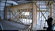 Frame up of New Office in metal building