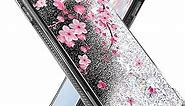 Miss Arts for Galaxy Note 8 Case,Girls Flowing Liquid Holographic Holo Glitter Shock Proof Case with Floral Design Reinforced Shockproof Protective Cover for Samsung Galaxy Note 8 -Cherry Blossom