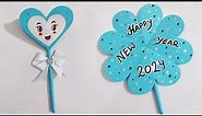 DIY : Cute New year greeting card 2024 / happy new year card making ideas / handmade New year card