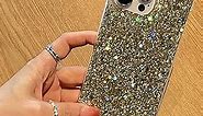 MUYEFW Case for iPhone 14 Pro Max Case Glitter Bling for Women Girls Sparkle Cover Cute Protective Phone Cases 6.7 inch (Gold)