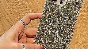 Case for iPhone 14 Pro Max Case Glitter Bling for Women Girls Sparkle Cover Cute Protective Phone Cases 6.7 inch (Gold)
