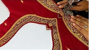 Paithani saree blouse back neck design || cutting and stitching blouse back neck design || blouse