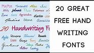 20 Great Free Handwriting Fonts
