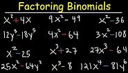 Factoring Binomials With Exponents, Difference of Squares & Sum of Cubes, 2 Variables - Algebra