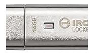 Kingston Ironkey Locker+ 50 16GB Encrypted USB Flash Drive | USB 3.2 Gen 1 | XTS-AES Protection | Multi-Password Security Options | Automatic Cloud Backup | Metal Casing | IKLP50/16GB,Silver