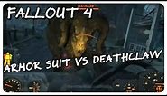 Fallout 4 Deathclaw Battle - Minigun & Power Armor (Mech Suit) vs Deathclaw - Fallout 4 Gameplay
