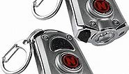 NEBO 400-Lumen Key Chain Flashlight: Features 6 Unique Light Modes, Easily Secured via Necklace, Lanyard or Keyring - MYCRO 6714, 2 pack Silver