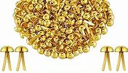 Therwen 1500 Pcs Paper Fasteners for Crafts Gold Brads Bulk Mini Brads Round Brass Paper Crafts Metal Fasteners Split Pins Kids Art Crafting School Projects Decorative DIY Scrapbooking, 0.3 x 0.6 Inch