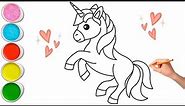 Unicorns Drawing, Painting, Coloring for Kids and Toddlers | how to draw and color | simple drawing