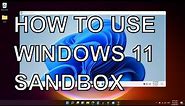 How To Use Windows 11 Sandbox | Activate and Enable Windows 11 Sandbox