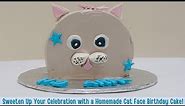 Creating a perfect cat face cake with simple ingredients | How to make a diy cat face cake at home |