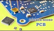 PCB prototyping with UV solder-mask. High precision PCB double-sided. Chips QFN36 and ATMEGA 328P-AU