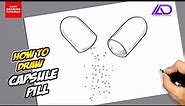 How to draw Opened Capsule Pill