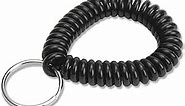 Lucky Line 2” Spiral Wrist Coil with Steel Key Ring, Flexible Wrist Band Key Chain Bracelet, 12” Stretch, Color May Vary - 1 Pack