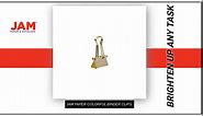 JAM PAPER Colorful Binder Clips - Extra Small - 3/5 Inch (15 mm) - Gold Binderclips - 30/Pack