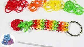 How to Make a Strawberry Key Chains without Rainbow Loom Cool Keychains Rubber Bands Mathie