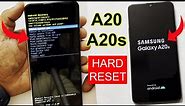 How to HARD RESET Samsung Galaxy A20/A20s in JUST Seconds!" without pc 2023