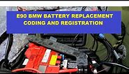 BMW E90 3 Series Battery Replacement With Registration & Coding. Switch From 90 AH to 80 AH