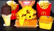 MCDONALD'S CHICKEN NUGGETS ICE CREAM CONE DIPPED CHOCOLATE CRISPY FRENCH FRIES CHEESE BIG BITES ASMR