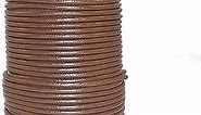 | 2 mm Round Genuine Leather String Cord for Jewelry Making Necklaces Bracelets Beading Work Crafts and Hobby Projects (Tan Brown, 21.87 Yards)