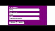 How to create HTML form with reset button