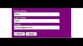 How to create HTML form with reset button