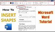 How to Draw Shapes in Microsoft Word 2016 Tutorial | Shapes Tool