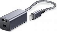 ESR USB C Headphone Adapter, 2-in-1 USB C to 3.5 mm Headphone Jack Adapter with PD Fast Charging, Portable Design, Compatible with Galaxy S22/S21/S20/Note20, iPad Air 5/Mini 6/Pro (2021/2020), Grey