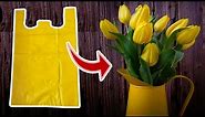 Tutorial Cara Membuat Bunga Tulip dari plastik kresek | How to make Tulips flower from plastic bag