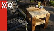 DIY rustic side table made from free pallets.