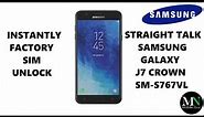 Instantly SIM Unlock Straight Talk / Tracfone Samsung Galaxy J7 Crown SM-S767VL!