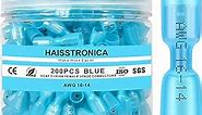 haisstronica 200PCS Blue Heat Shrink Female Spade Connectors,AWG 16-14 Heat Shrink Female Spade Terminlas Kit,Electrical Quick Disconnect Wire Connectors