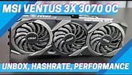 Is this card WORTH the cost? MSI RTX 3070 Ventus 3X OC unbox, hashrates, and performance