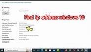 How to find my ip address windows 10