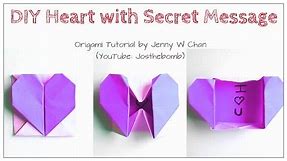 DIY Origami Heart Box & Envelope with Secret Message - Pop-Up Heart
