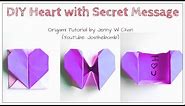 DIY Origami Heart Box & Envelope with Secret Message - Pop-Up Heart