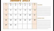 January 2023 printable calendar with holidays| Printable calendar