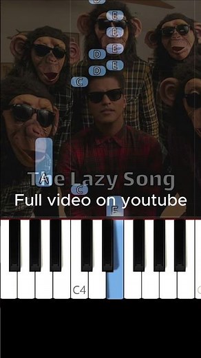 The Lazy Song - Bruno Mars | EASY Piano Tutorial #brunomars #piano #pianotutorial #pianocover