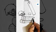 Cricket Drawing easy | Cricket kit drawing | Cricket bat ball drawing | Cricket helmet drawing | IPL