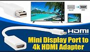 How to Mirror Macbook Air Display to HDMI Display I Mini Displayport to 4k HDMI Adapter