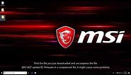 MSI® HOW-TO update the EC firmware
