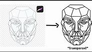 making the 'perfect face template 'transparent'