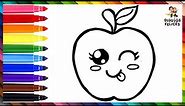 Cómo Dibujar Una Manzana 🍎 Dibuja y Colorea Una Linda Manzana Arcoiris 🌈 Dibujos Para Niños