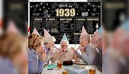 Eiurteao Large 85th Birthday Banner Backdrop Decorations for Men Women, Back in 1939 Happy 85 Birthday Sign Party Supplies, 85 Year Old Bday Photo Background Decor for Outdoor Indoor